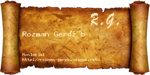 Rozman Geréb névjegykártya